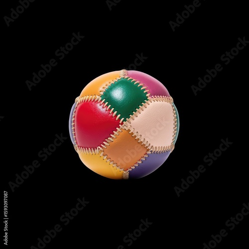 Colorful Patchwork Ball Toy with Soft Texture Perfect for Playtime and Child Development