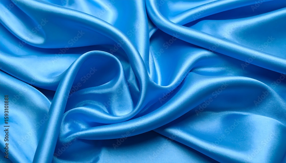 Obraz premium Blue silk fabric folds