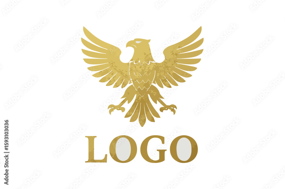 Fototapeta premium Design Logo Eagle Gold Foil Logo vector on white background.02
