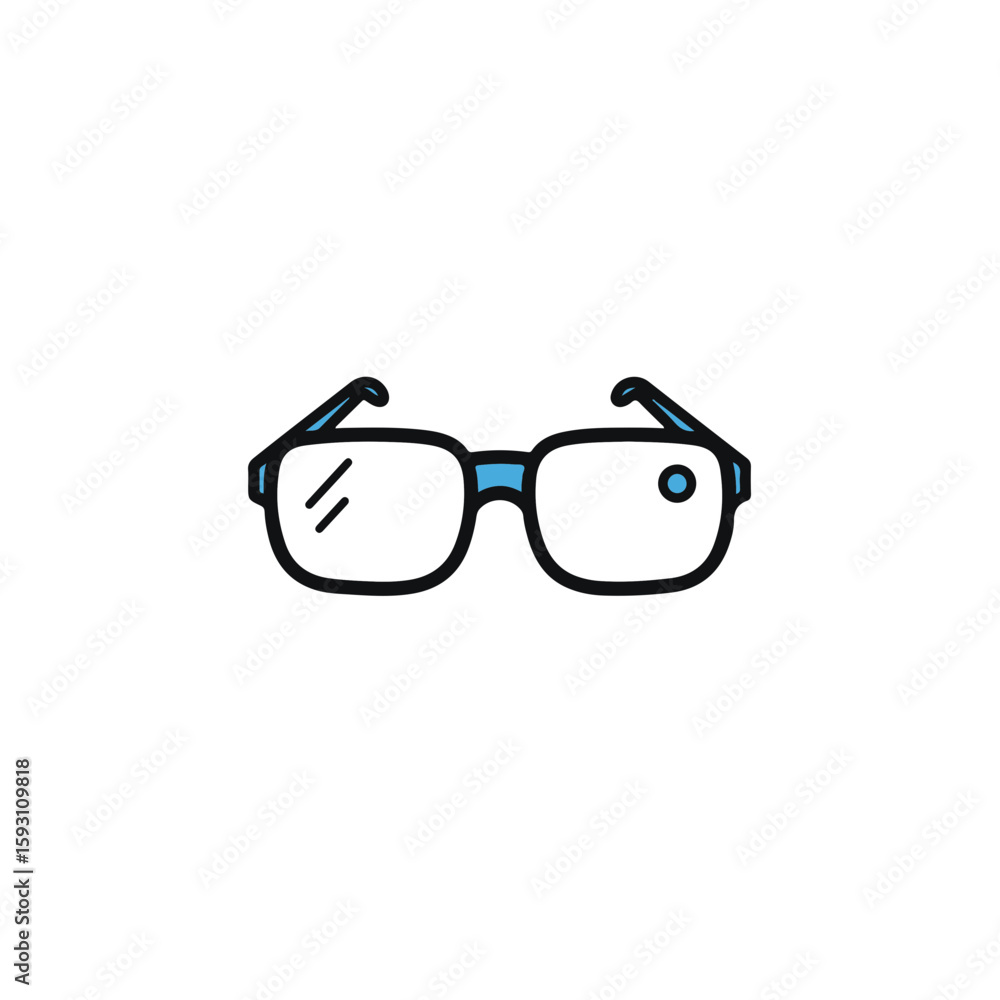 Fototapeta premium Minimalist illustration of spectacles, perfect for visual storytelling. 