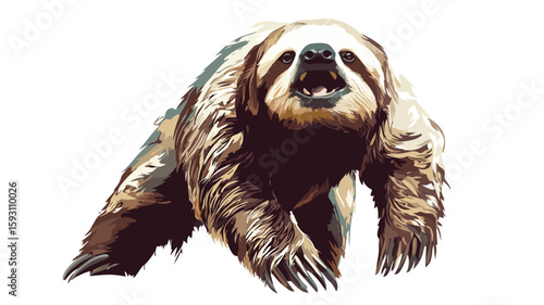 Sloth wildlife mammal wide angle center