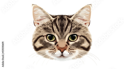 Adorable cat head birthday card design