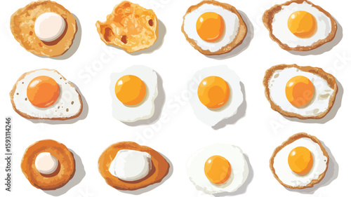 Variety of Fried Eggs Set