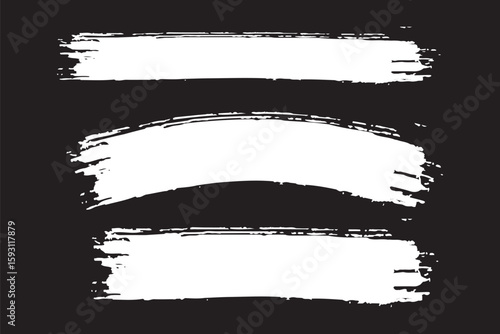 Vector brush streaks pack marker ink strokes grunge. Collection of vector paint bold brush strokes, hand drawn thick grunge lines and rectangle shapes modern grunge. EPS 10