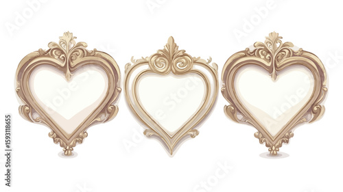Vintage Heart Picture Frame Set