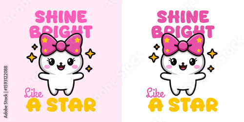 Shine Bright Like a Star: A radiant illustration featuring a cheerful character. The playful design and positive message bring joy and light to inspire and motivate