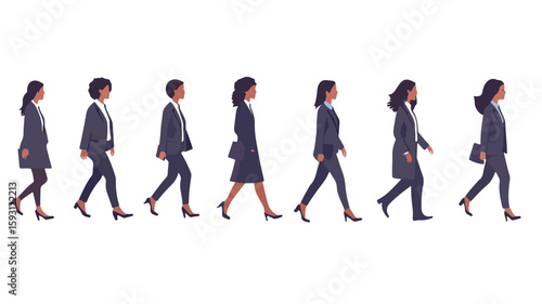Diverse Businesswomen Full Body Element Set