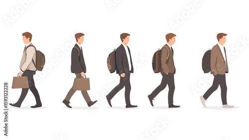 Businessman Walk Cycle with Bag Loop