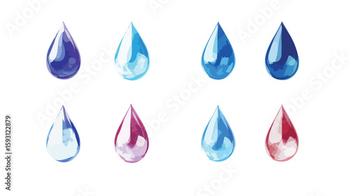 Water Drop Design Element Set