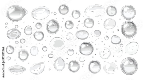 Glass surface with water droplets close-up