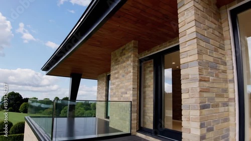 Wallpaper Mural Contemporary Timber and Brick Homes with Balconies in Rural Residential Development Torontodigital.ca