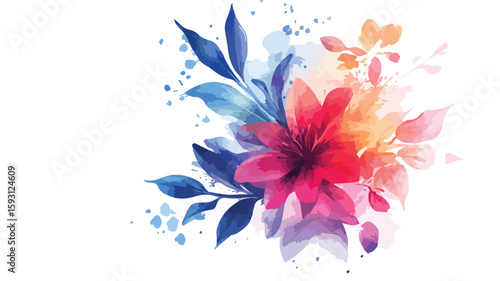 Elegant Watercolor Floral Background Bouquet