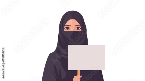 Islamic Woman in Niqab Standing Strong