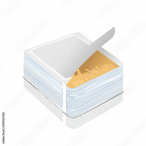Sticky lint remover sheets – Pack of peel-off lint sheets, one corner lifted.
