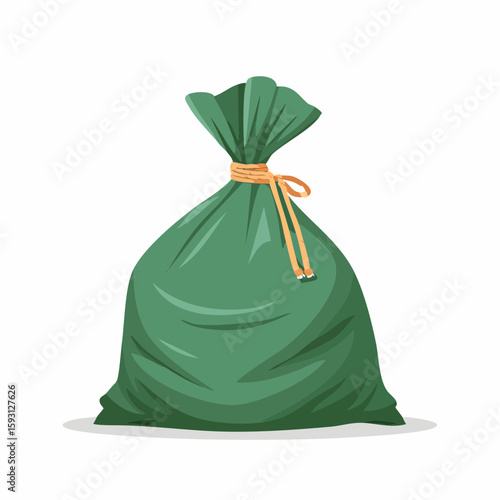 Trash bag being tied – Garbage bag being cinched and tied into a knot.
