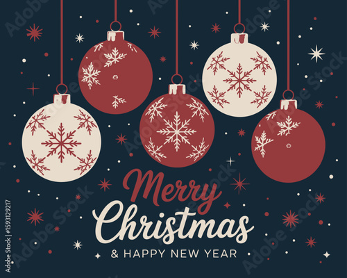 Christmas decoration ball banner vector illustration

