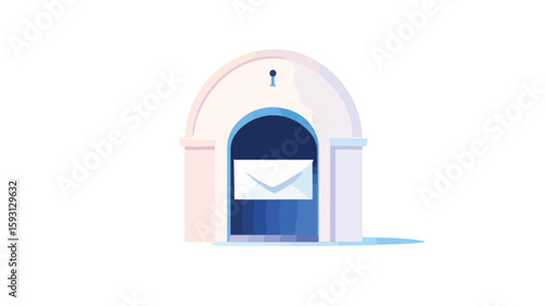 Wide Angle White Envelope Mailbox
