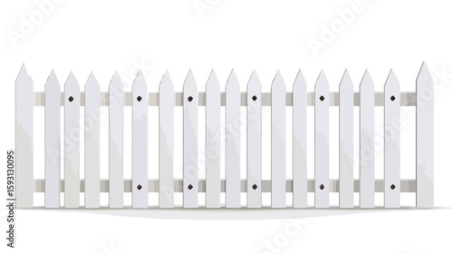 Outdoor white picket wooden fence background