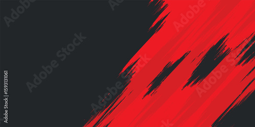 Background, contrast red and black color abstract template for business design. Technology style. You can use it for advertising, sports posters, templates, business presentations. Vector illustration
