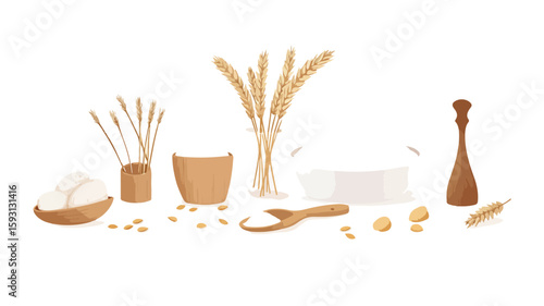 Whole Wheat Flour Powder Close-up