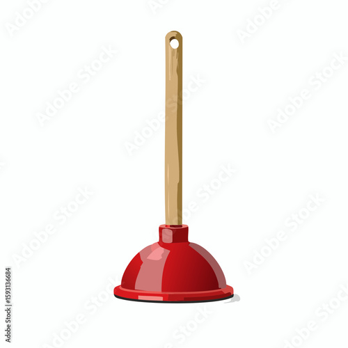 Toilet plunger – Classic rubber plunger with wooden handle.
