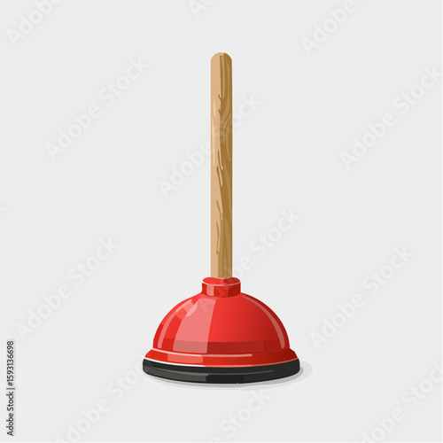Toilet plunger – Classic rubber plunger with wooden handle.
