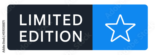 This limited edition badge features a star, perfect for highlighting special products. Modern flat vector sticker label with icon and badge style, transparent background