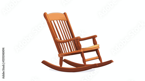 Classic Wooden Rocking Chair Centered View