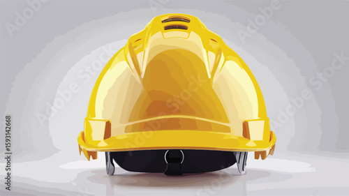 Yellow Safety Helmet on White Background