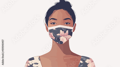 Professional Woman Face Mask Mockup Photography