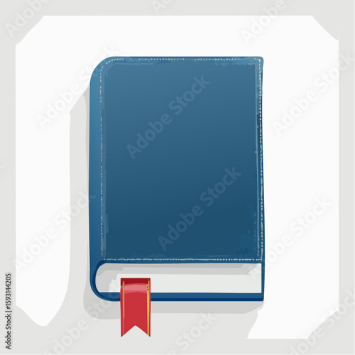 Bookmark in closed book – Ribbon protruding slightly from the book’s edge.
