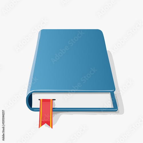 Bookmark in closed book – Ribbon protruding slightly from the book’s edge.
