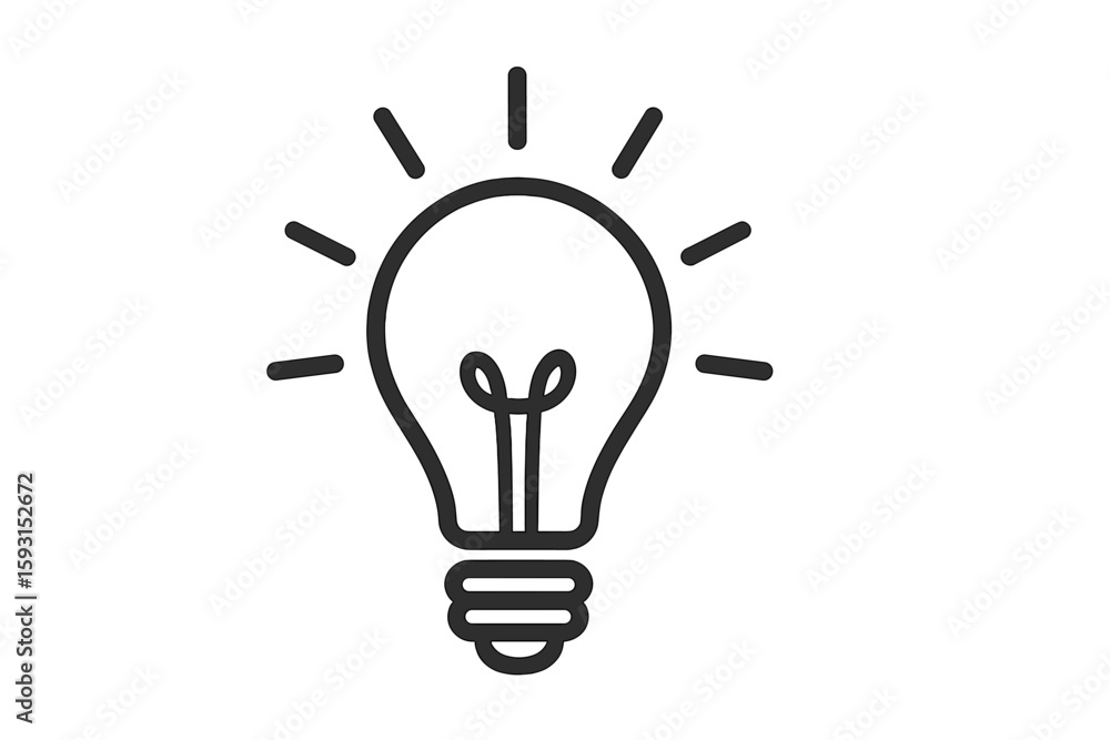 Icon of a light bulb vector, logo concept of a lightbulb idea, lamp and electricity icons, a web design element featuring led lights in isolated silhouette Icon of a light bulb vector, logo concept of a lightbulb idea, lamp and electricity icons, a web design element featuring led lights in isolated silhouette
