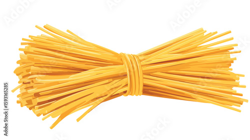 Simple Spaghetti Pasta on White Background