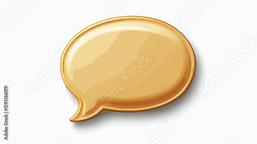 3D Gold Speech Bubble Icon Sticker