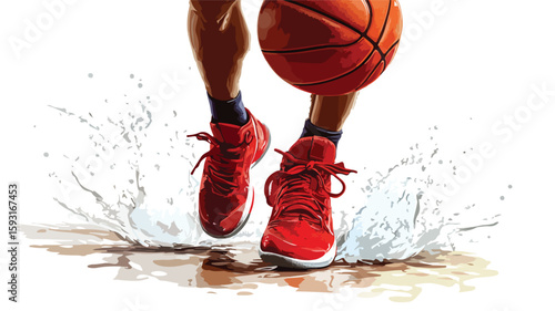 Basketball player showcasing sports footwear