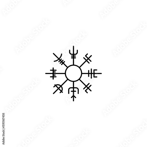 Symbol compass guides path isolated on white backdrop flat design artwork