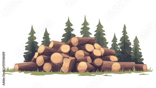 Deforestation Concept Stack of Firewood