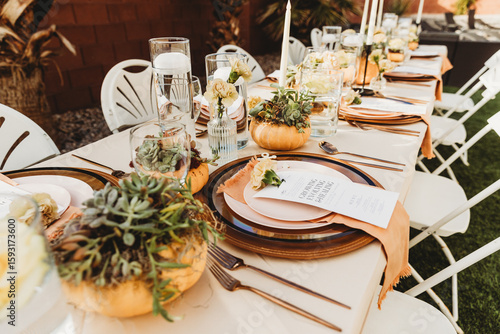 table set for a wedding reception