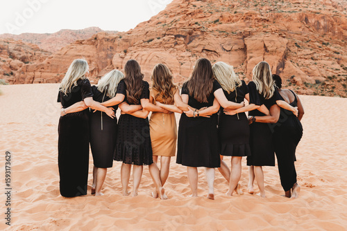 group of women in the desert