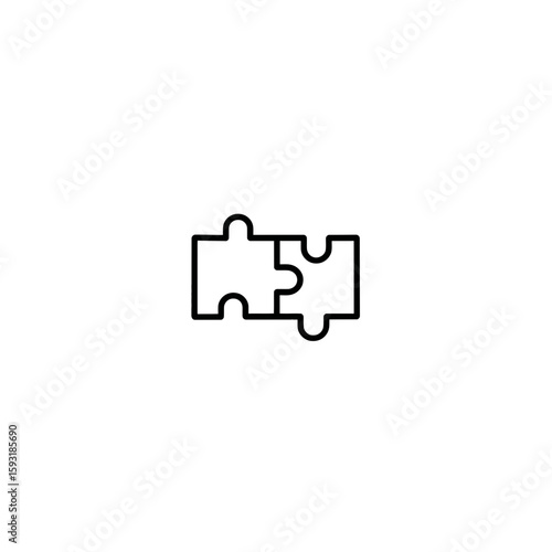 Connected jigsaw pieces unite symbolizing problem solving simple design
