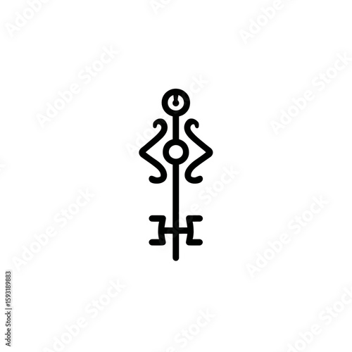 Esoteric glyph represents spiritual concept standing isolated graphically