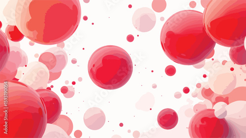 Vibrant Red Balloons Centered Wide Angle
