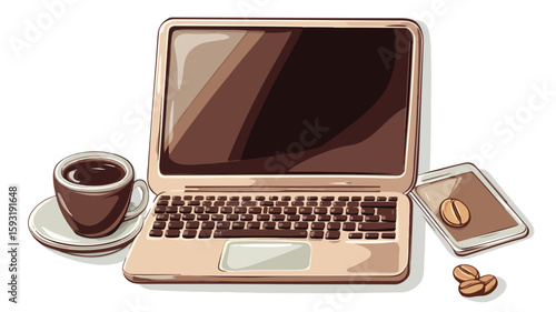 Workspace Sticker Decoration on Laptop