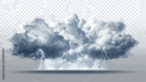 Storm Cloud Lightning Bolt Set Image