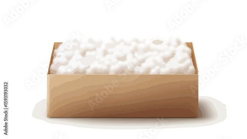 Styrofoam Box Icon Isolated Angle View