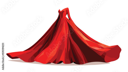 Superhero Red Cape Dress Gown Image