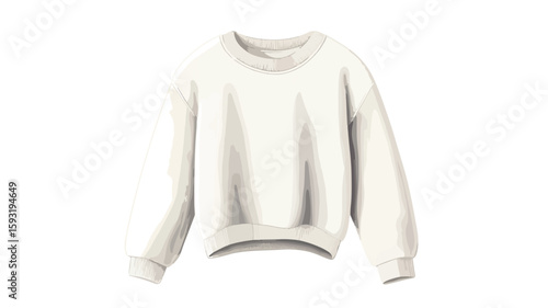 White Cute Sweater on White Background