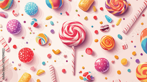 Colorful Lollipop Confectionery Display