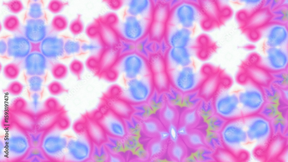 Obraz premium Abstract Radiant Burst with Soft Grain Texture, Symmetrical Glow Pattern in Psychedelic Style, Radiating Circular Abstract with Subtle Noise, Kaleidoscopic Starburst with Gradient Flow